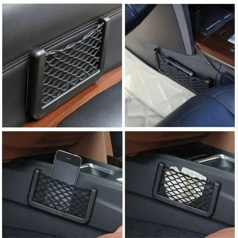 Car Mesh Pocket Organizer In-Car Storage Net for Phone and Sundries