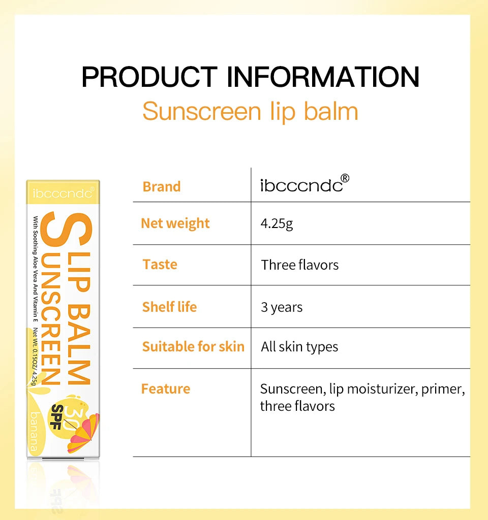 Sunscreen Lip Balm SPF30 Moisturizing UV Protection Lip Care