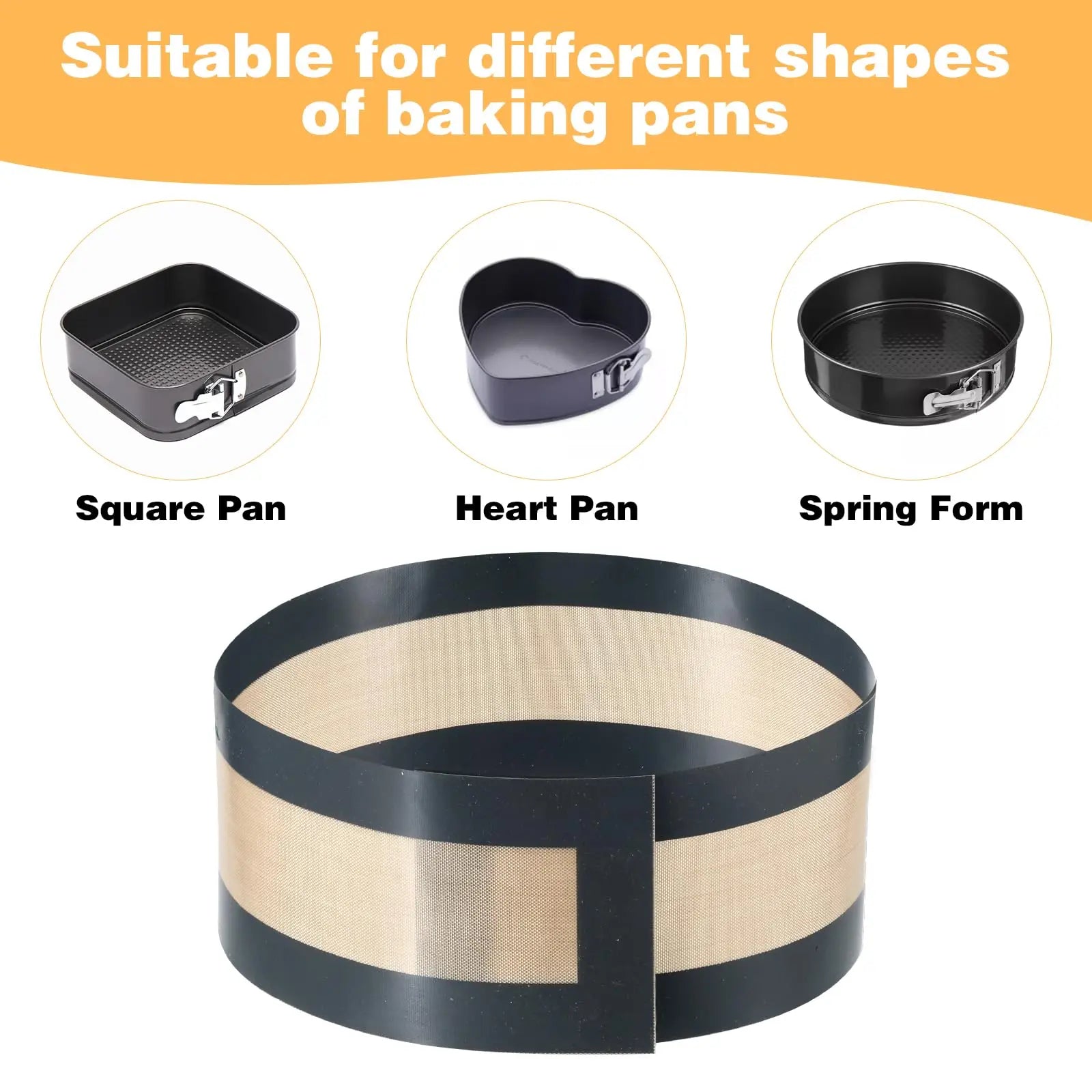 Nonstick Silicone Baking Mat Set Reusable Cake Pan Liners for Baking - 14