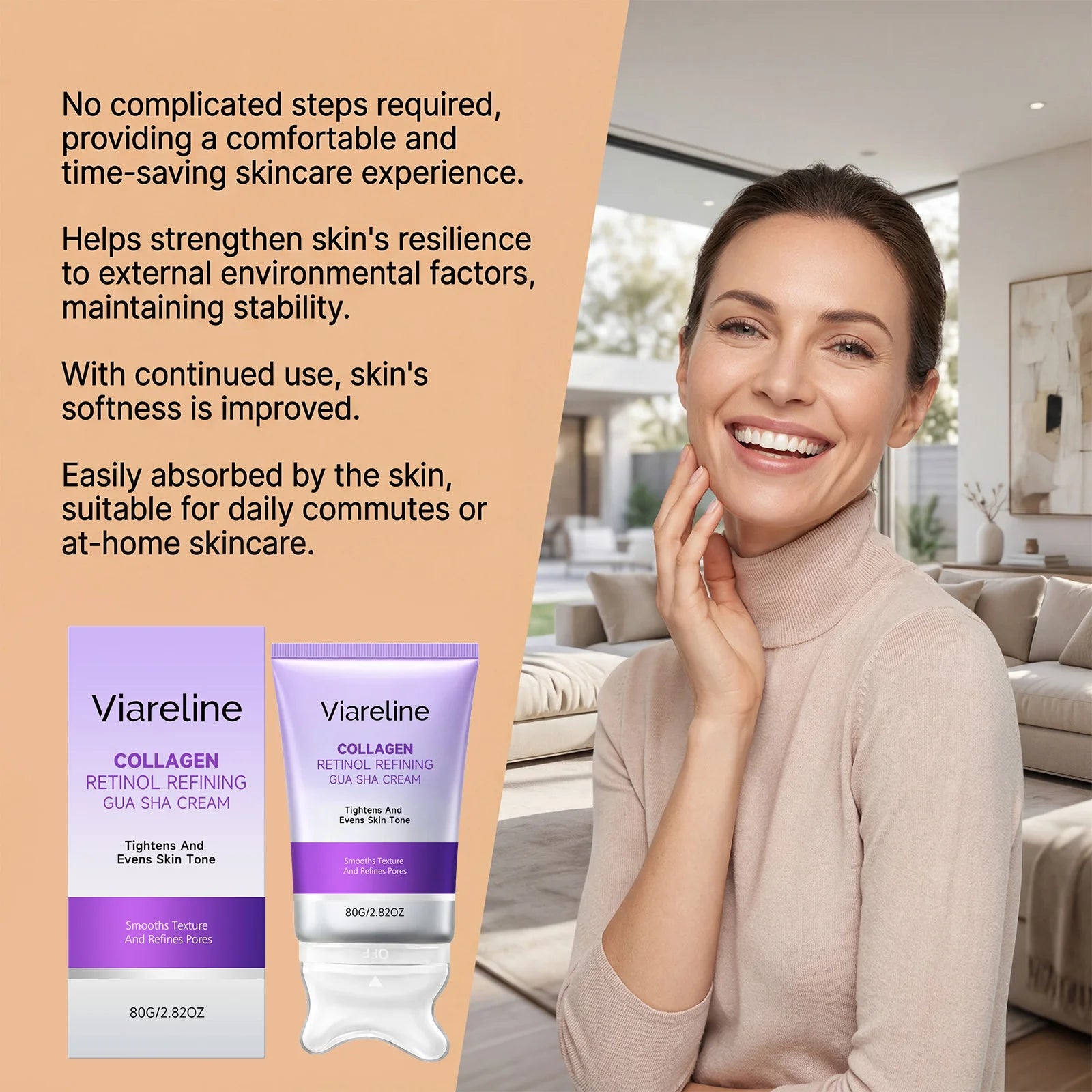 Collagen Retinol Gua Sha Cream Face Tightening Lifting Skincare - 12