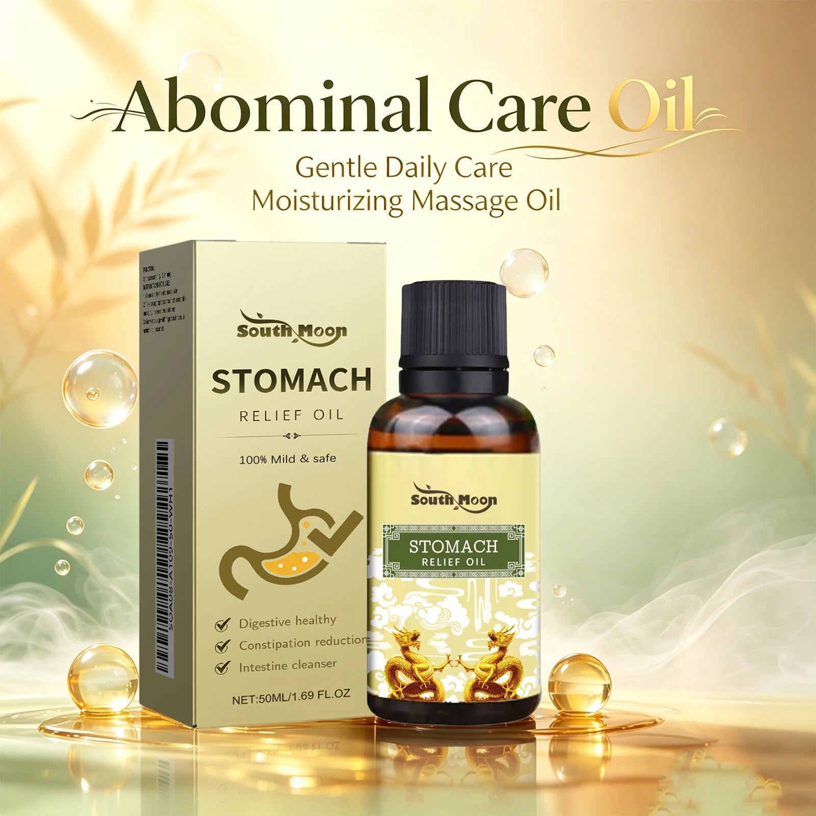 Herbal Stomach Relief Oil Abdomen Massage Constipation Care - 3