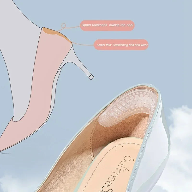 Silicone Heel Grips Anti Slip Shoe Inserts for Women Heel Protectors - 4