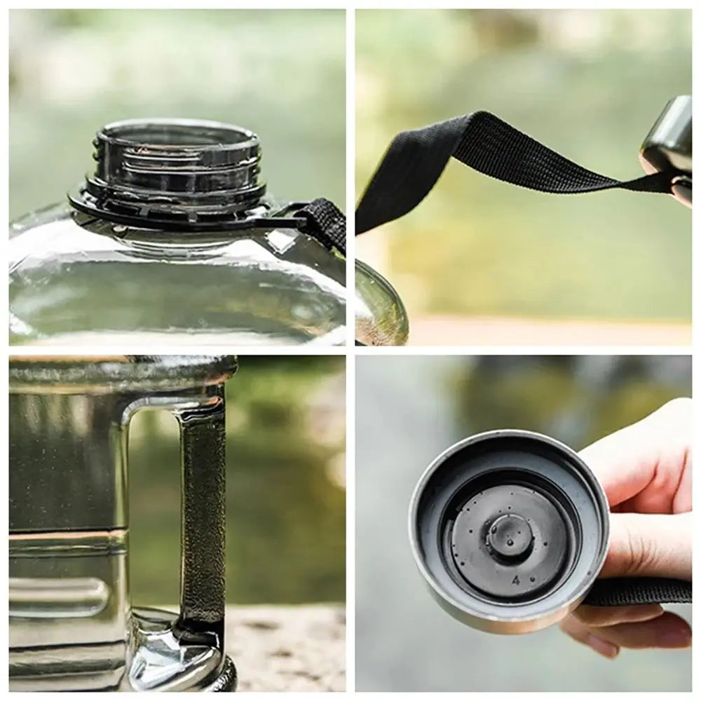 2L Large Sports Water Bottle Portable PETG Fitness Jug with Handle - 5