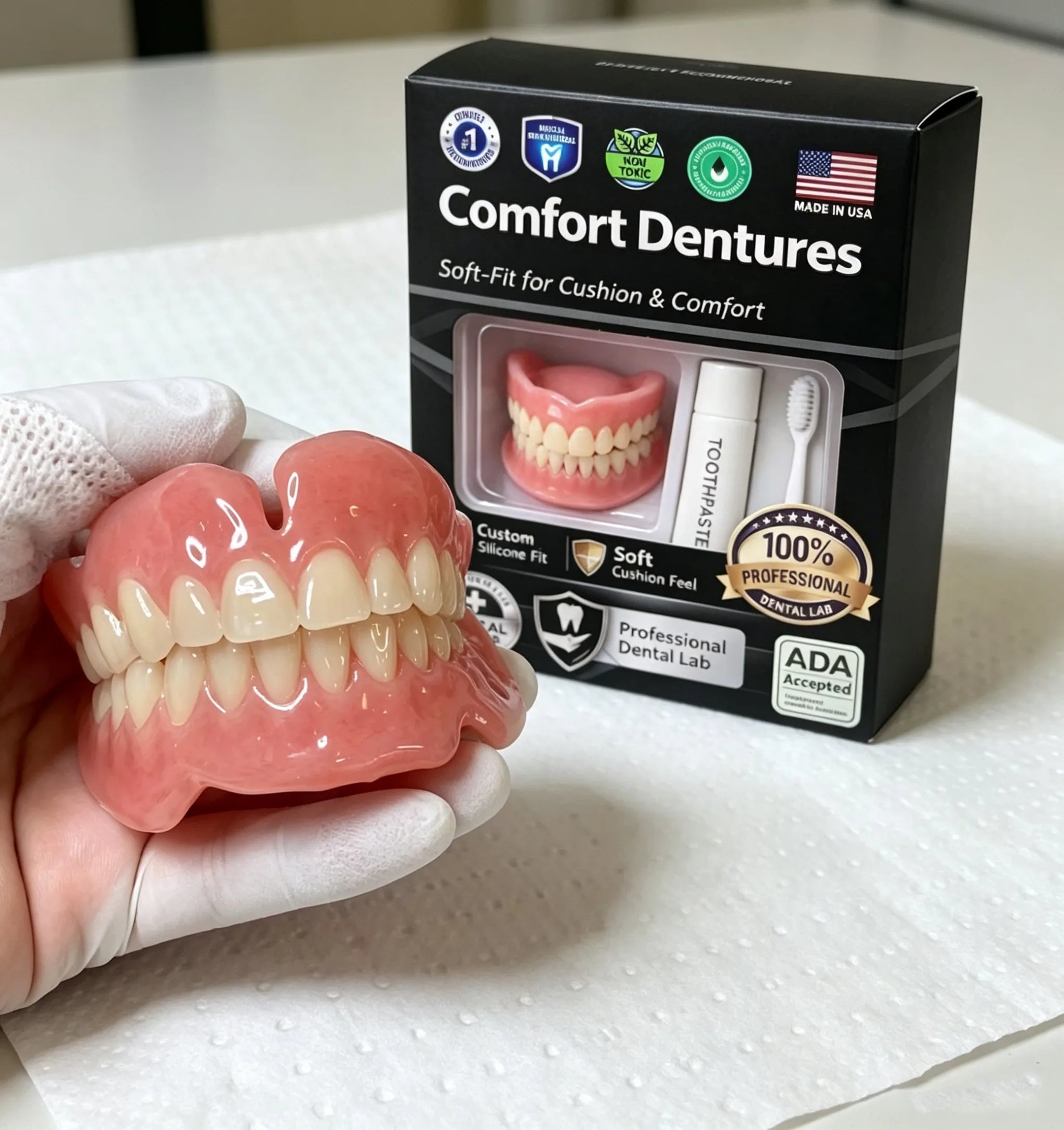 Moldable Silicone False Teeth Kit Cosmetic Smile Denture - 2