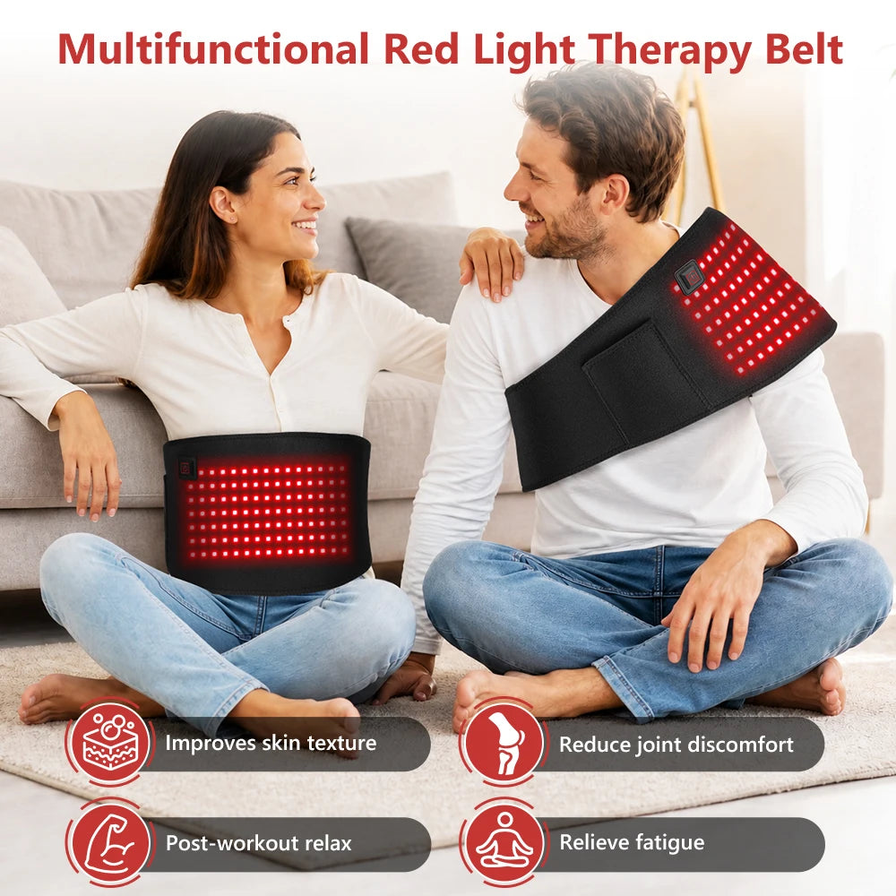USB Red Light Waist Belt Heating Pad for Cramps and Back Pain