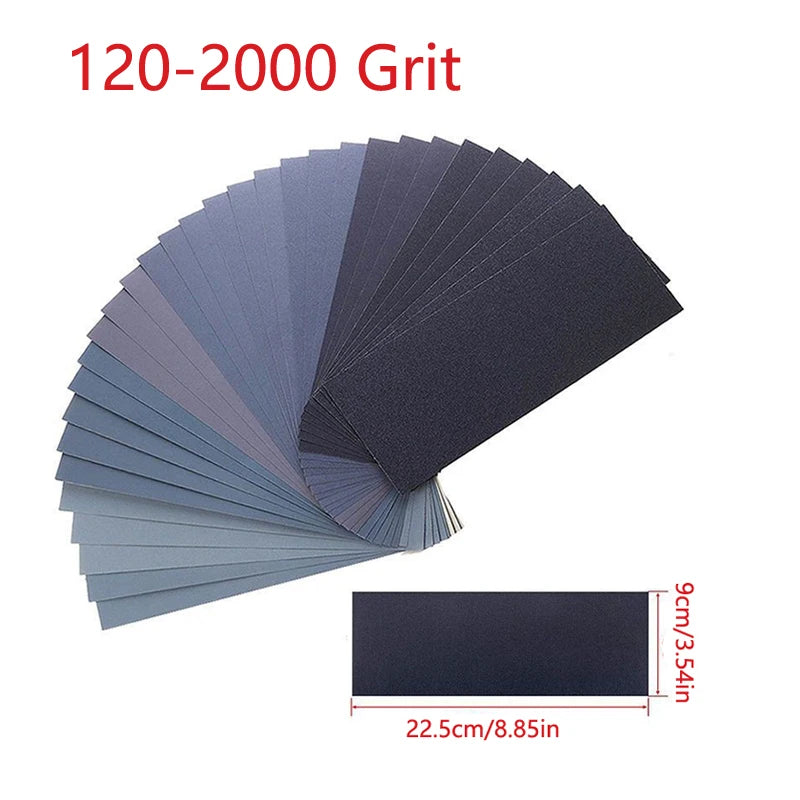 10pcs Wet Dry Sandpaper Assorted Grit Abrasive Polishing Sheets 9x3.6in - 1