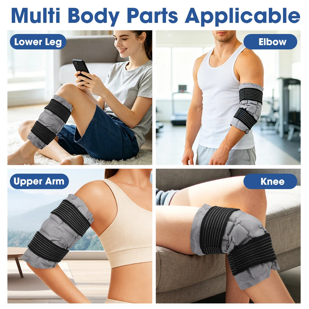 Portable Knee Ice Pack Wrap Hot Cold Compress Support - 13