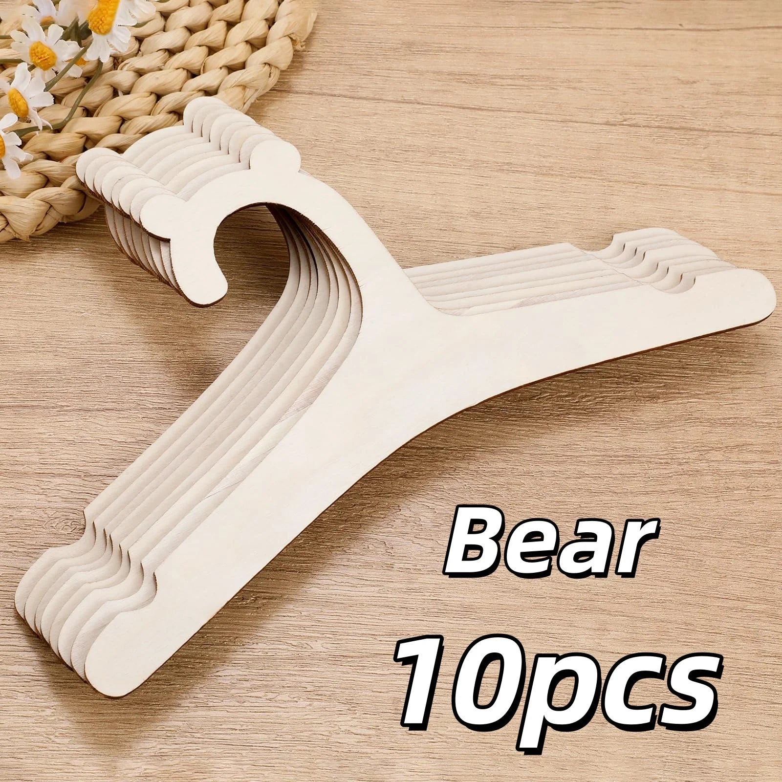 Wooden Baby Clothes Hangers Nursery Kids Wardrobe Organizer Set - 17