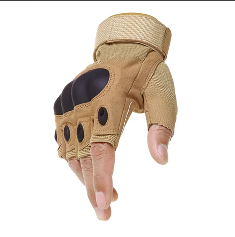 Tactical Hard Knuckle Gloves Half Finger Combat Shooting Airsoft Gear - 8