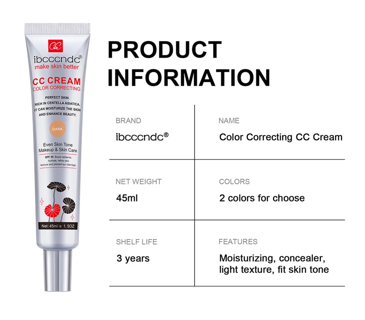 Color Correcting CC Cream Moisturizing Foundation Base