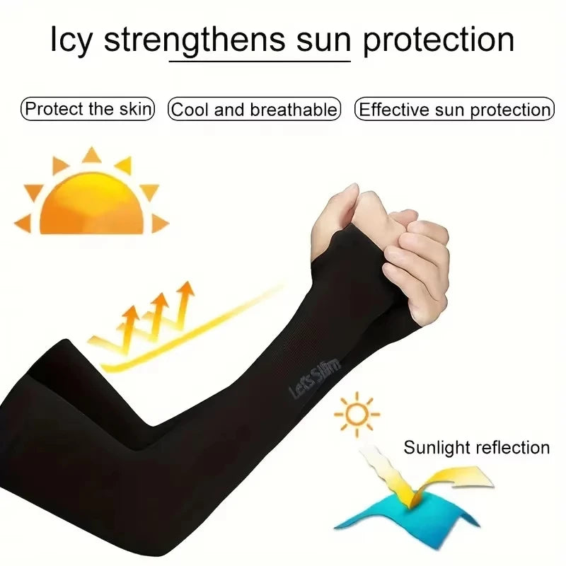 UV Protection Arm Sleeves Cooling Sunblock Covers for Sports Cycling - 9