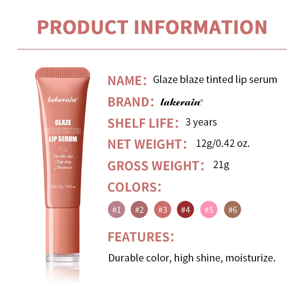 Lakerain Tinted Lip Serum Gloss Moisturizing Balm - 9