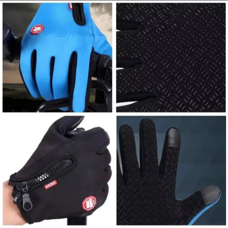 Mens Waterproof Winter Gloves Touch Screen Thermal Ski Riding Gloves