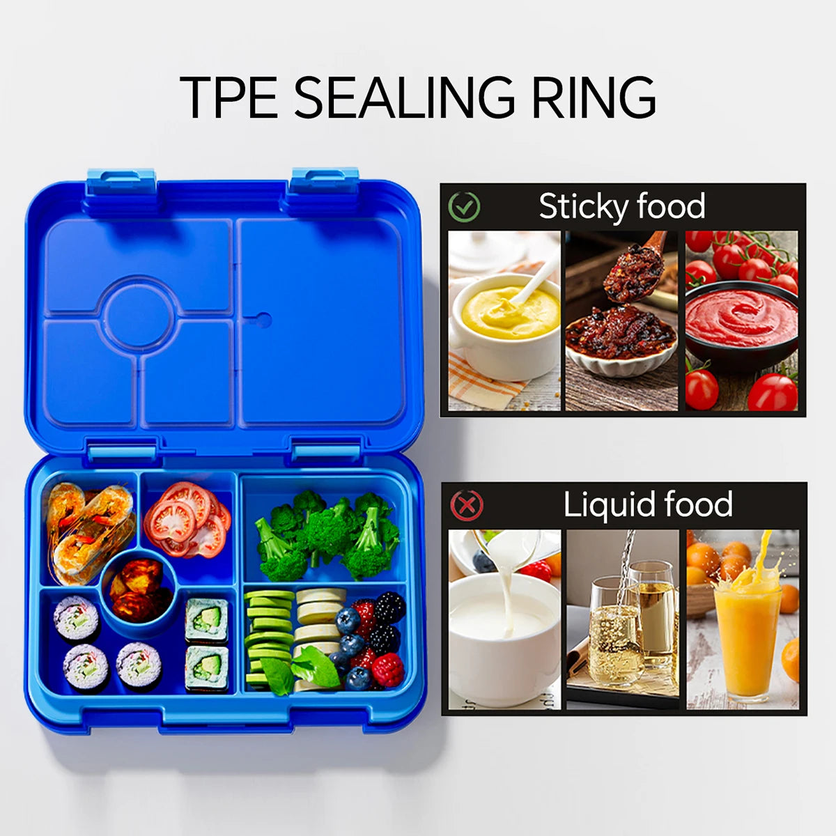 1100ml Christmas Cartoon Bento Box Leakproof Microwavable Lunch Container