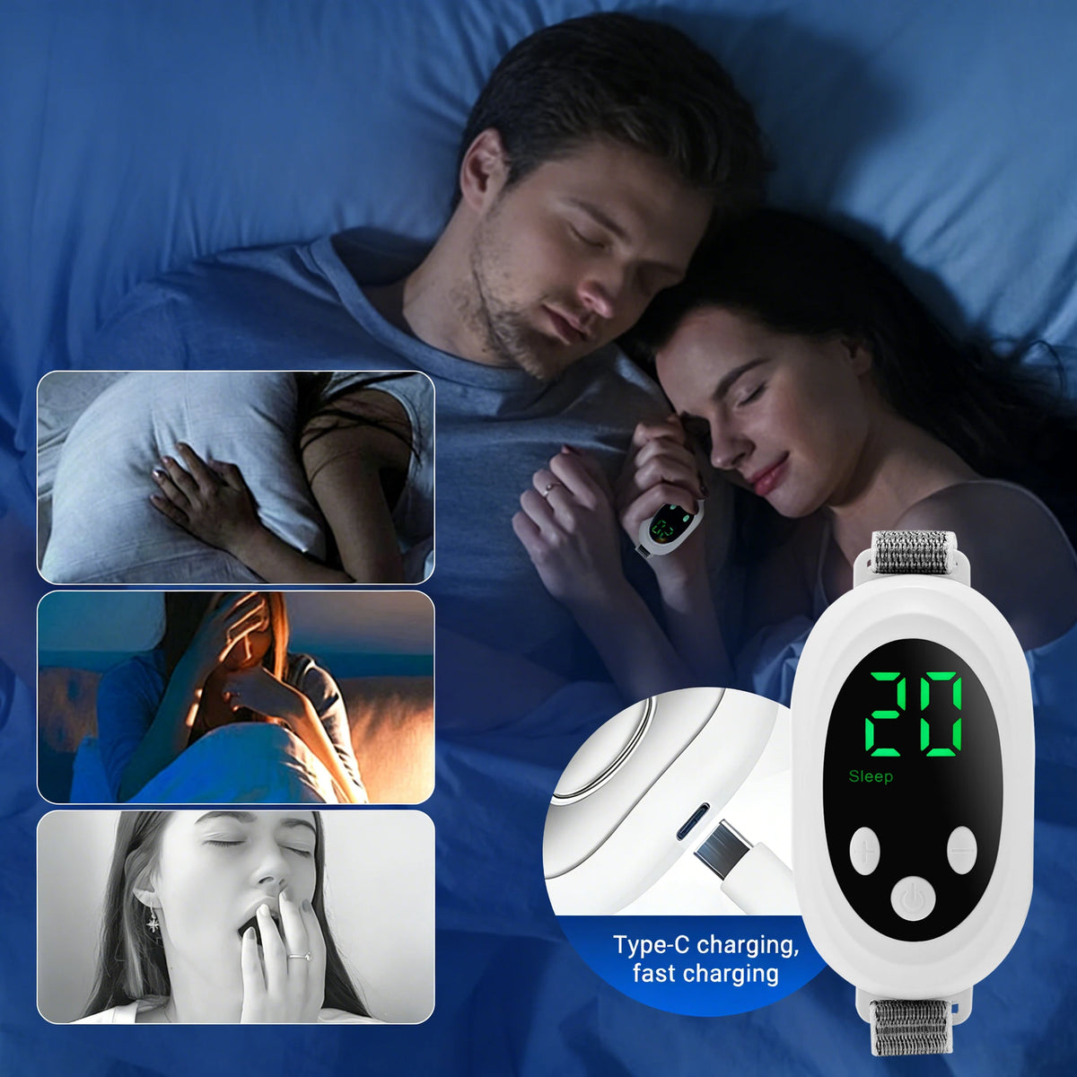 Handheld Sleep Aid Device Microcurrent Palm Pulse Massager