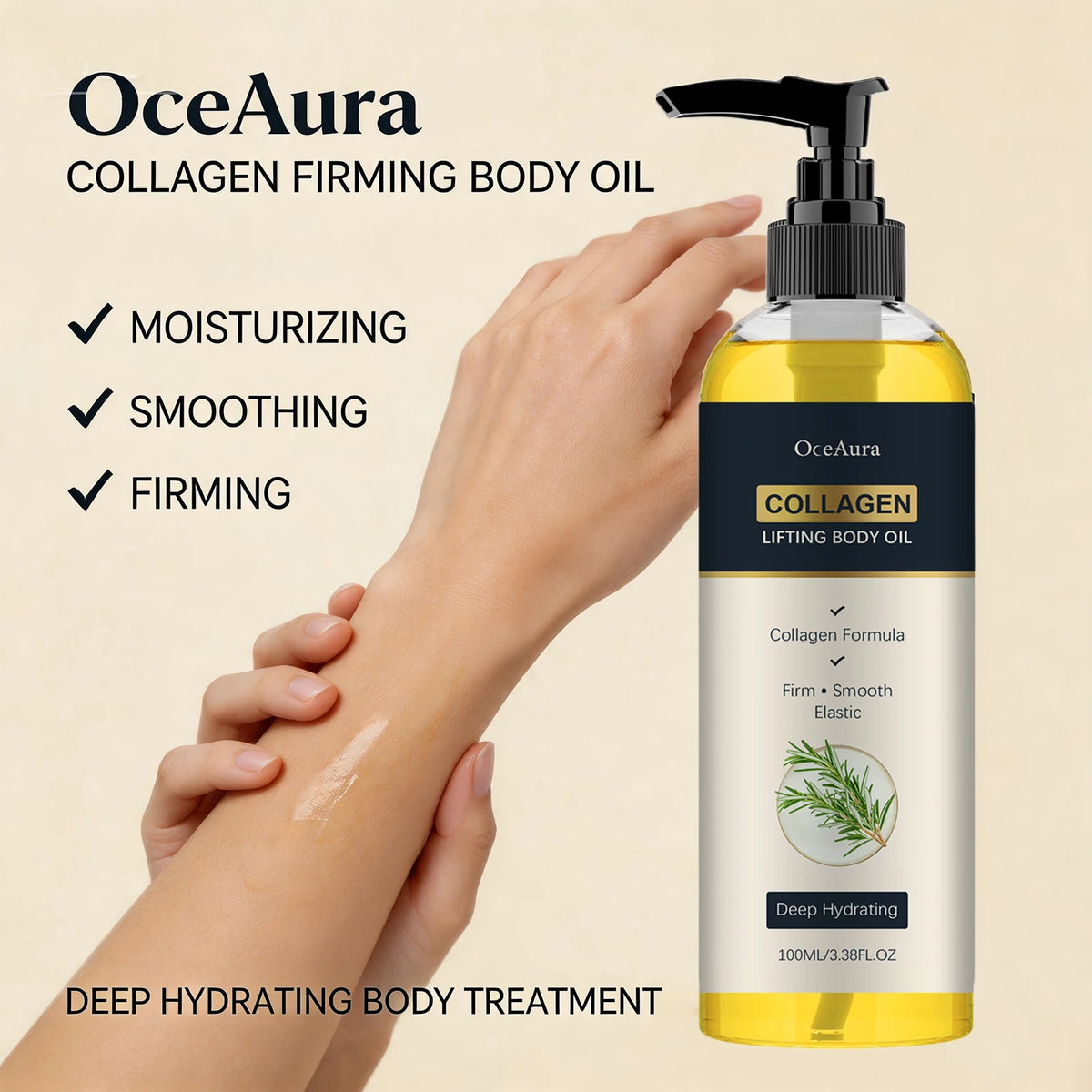 Collagen Lifting Body Oil Firming Moisturizer Rosemary Massage Oil