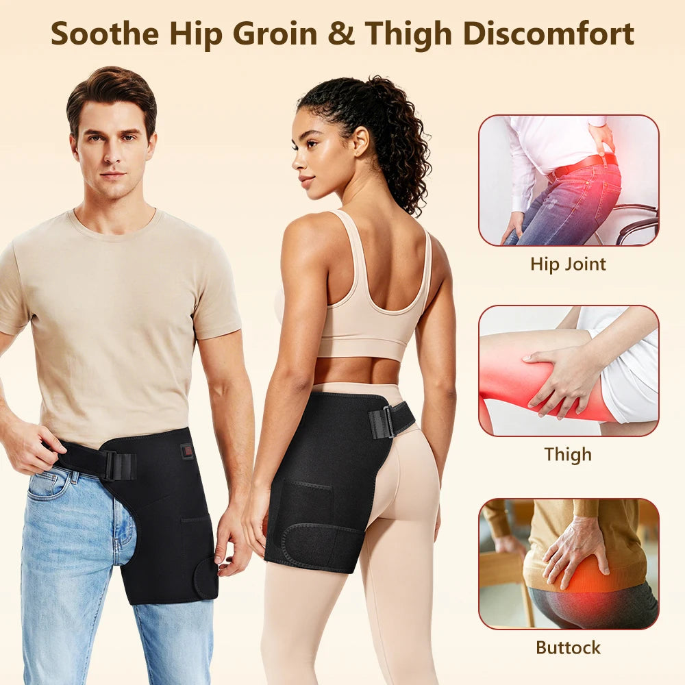 USB Red Light Heating Hip Brace Support Wrap - 4