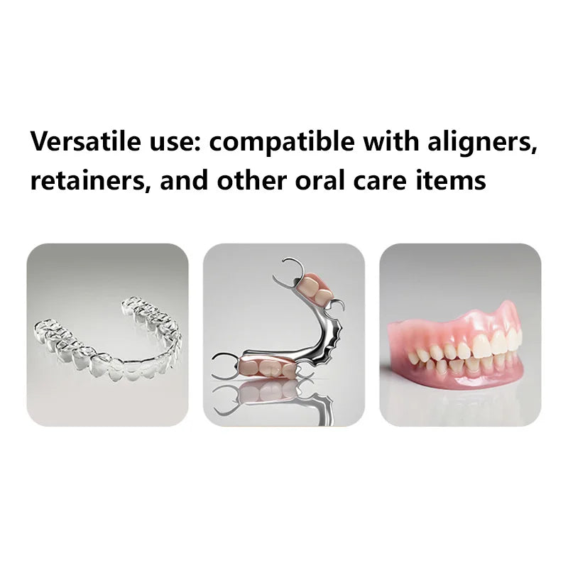 Denture Cleaning Box Storage Container With Drainage Tray - 4