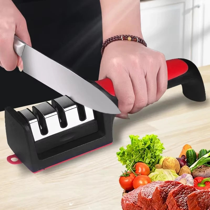 3-Stage Professional Knife Sharpener Kitchen Tool for Knives and Scissors