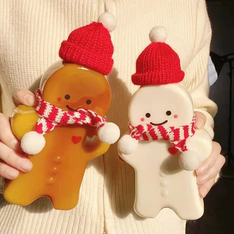 Christmas Gingerbread Man Water Bottle Portable Milk Tea Jar 2 4 Pack - 5
