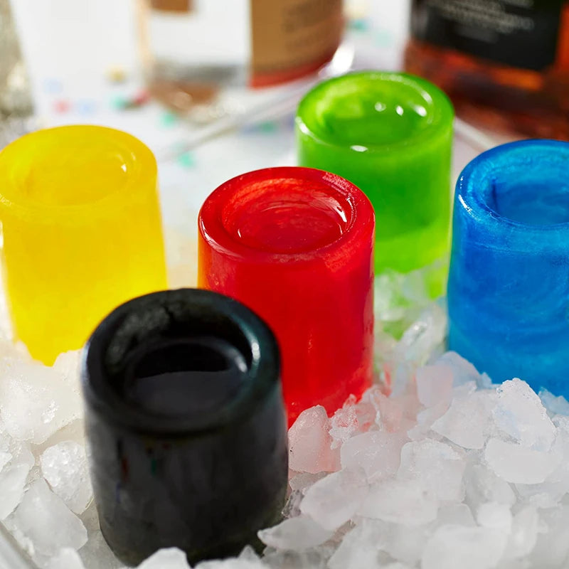 4 Cup Silicone Ice Shot Glass Mold Tray for Whiskey and Cocktails - 5