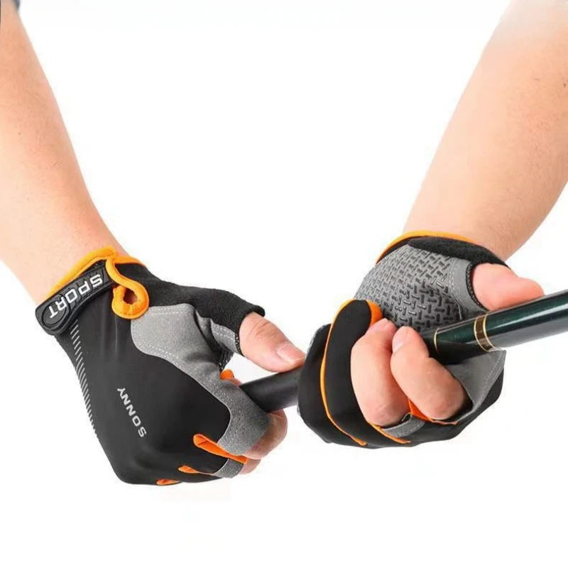 Anti-Slip Fishing Gloves Two Finger Cut Breathable Outdoor Sport Gear - 3