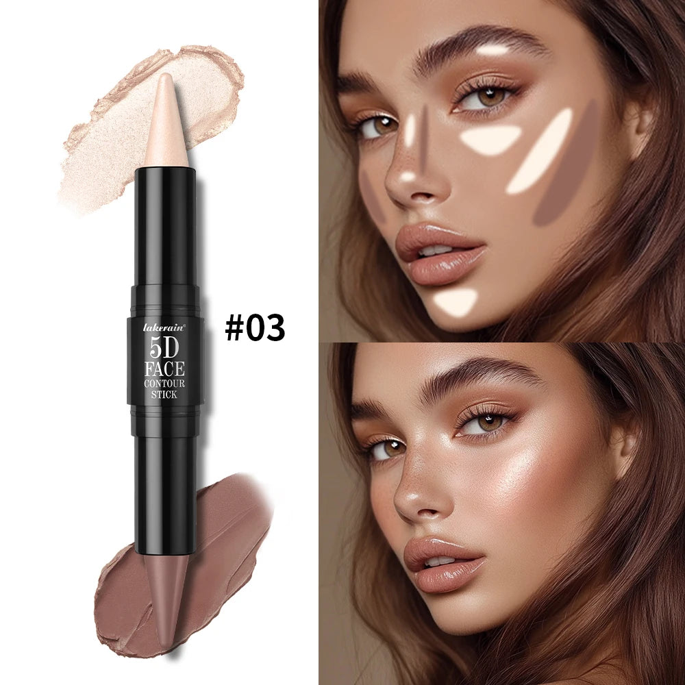 Dual-Ended Contour & Highlighter Stick Waterproof Face Bronzer