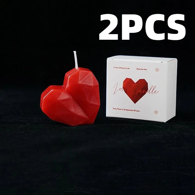 2pc Heart Shaped Scented Aromatherapy Candles Romantic Valentine Gift