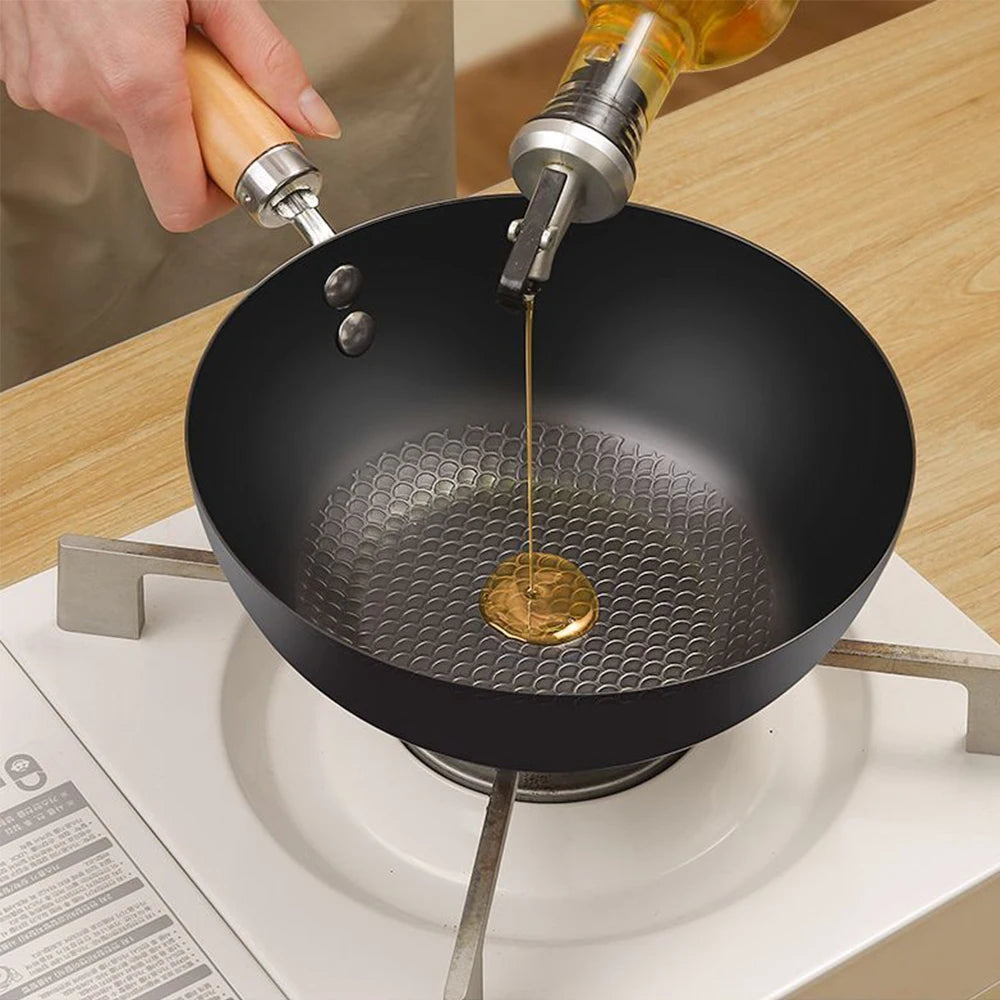 Non Stick Frying Pan Iron Wok Induction Kitchen Cooking Skillet Pan - 11