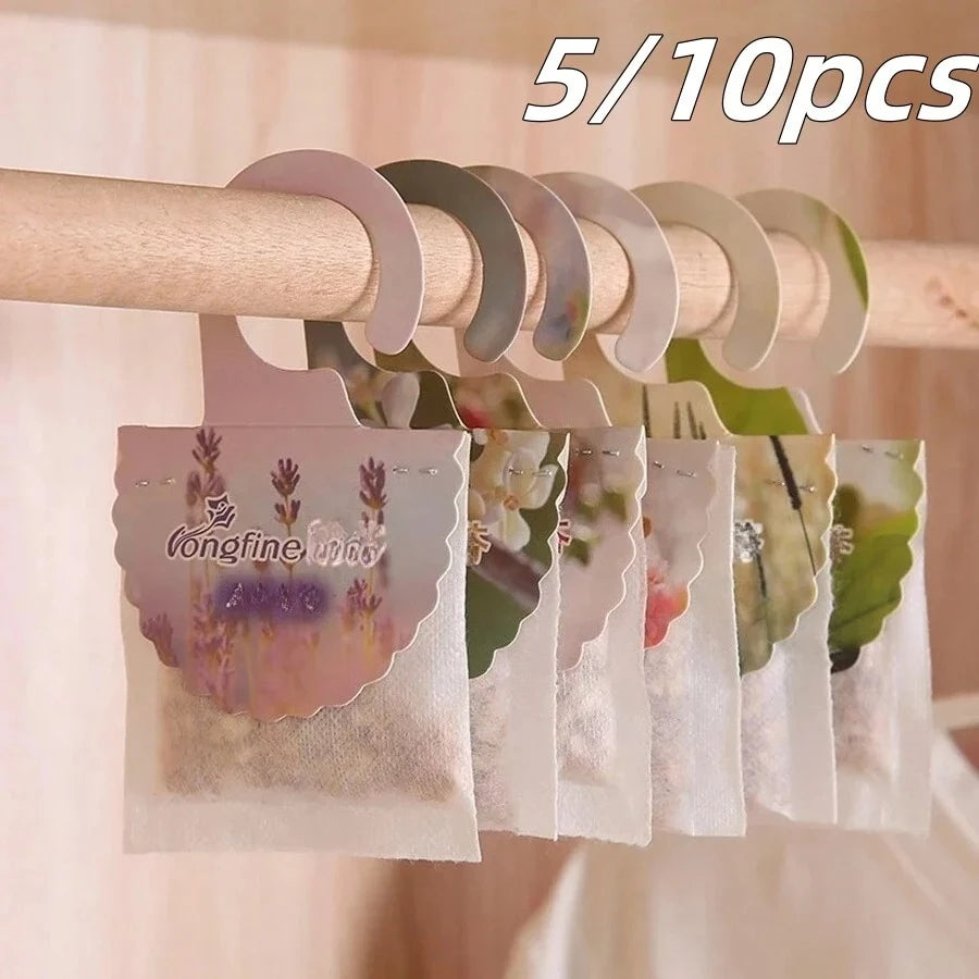 5 10 Pack Wardrobe Hanging Sachets Air Freshener Closet Odor Eliminator
