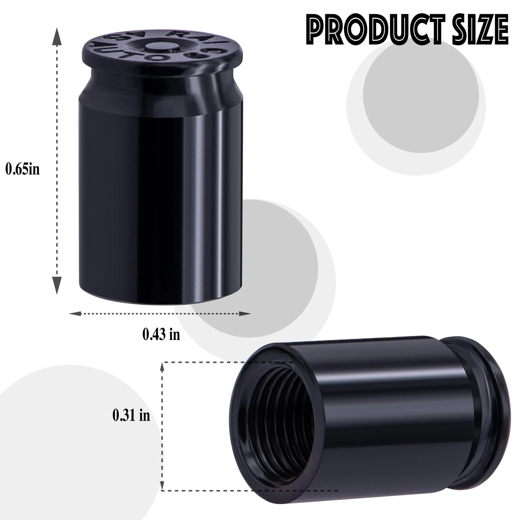 4PCS Bullet Valve Stem Caps Aluminum Tire Air Caps for Car Truck Bike - 6