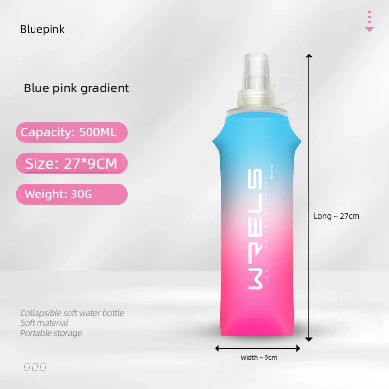 Foldable TPU Soft Flask Water Bottle for Running Hiking and Fitness