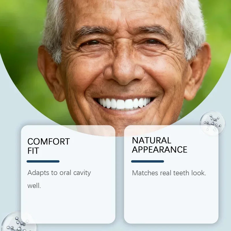 Instant Smile Dentures Full Set Silicone Veneers Fake Teeth Upper Lower - 2