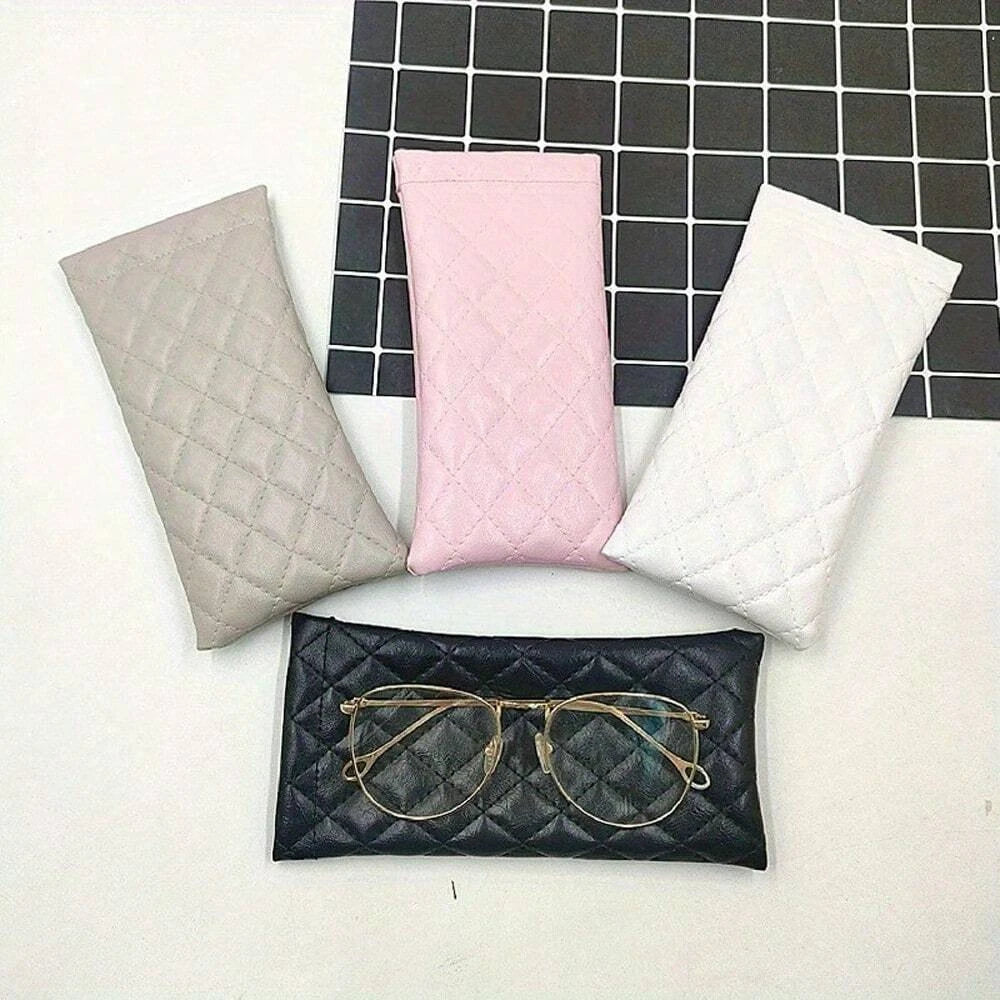 Soft PU Leather Eyeglasses Case Portable Sunglasses Pouch Organizer