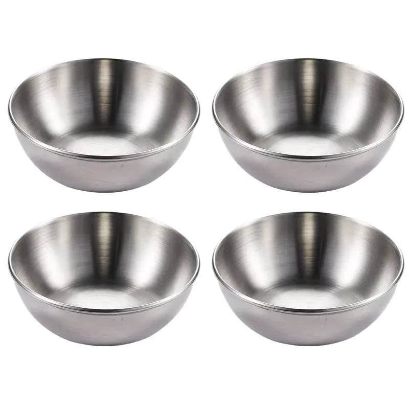 4PCS Stainless Steel Sauce Dishes Gold Appetizer Serving Bowls Set - 14