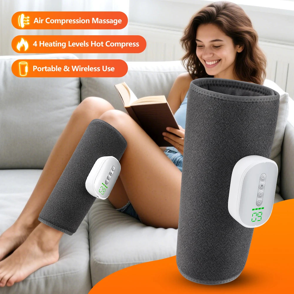 Cordless Leg Massager with Heat and Air Compression Calf Massager