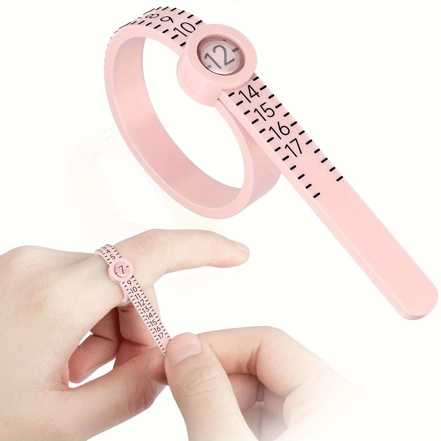 Adjustable Ring Sizer Gauge with Magnifying Glass US Size 1-17