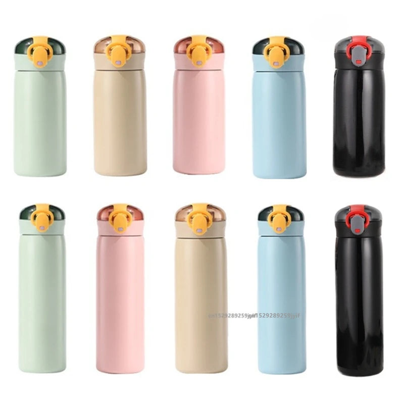 Stainless Steel Thermal Kids Water Bottle Vacuum Insulated Straw Mug - 6