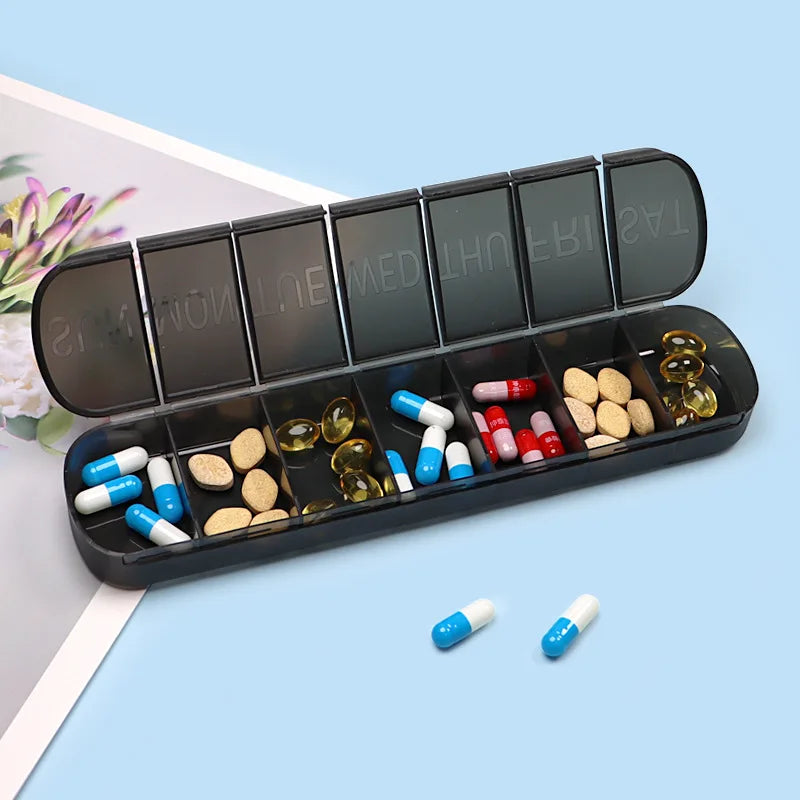 7 Day Weekly Pill Organizer Tablet Medicine Storage Case 2 Pack - 14