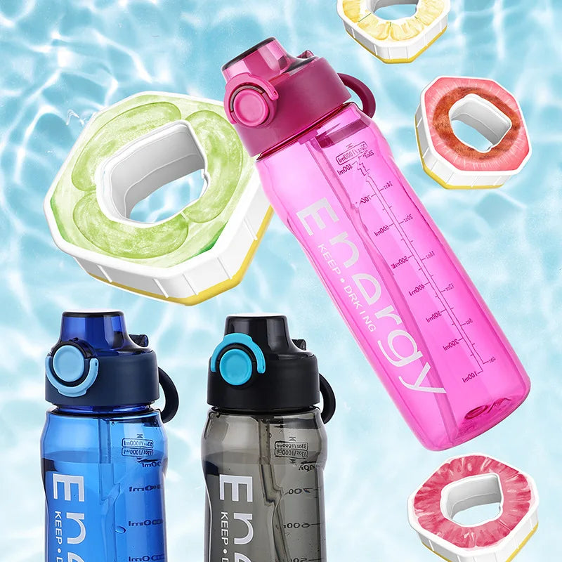 1000ml Fruit Flavored Water Bottle Gradient Sport Hydration Jug - 6