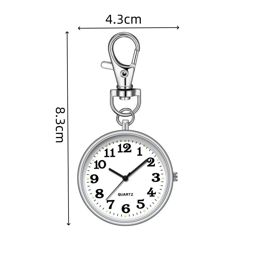 Portable Quartz Pocket Watch Keychain Hanging Nurse Fob Watch