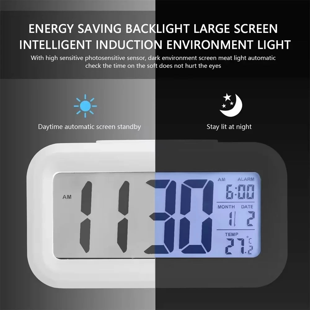 Digital Alarm Clock with Temperature Calendar and LED Display - 11