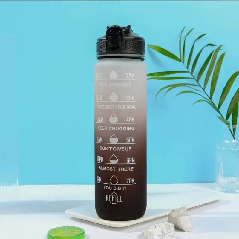 Gradient Sports Water Bottle with Time Marker and Straw Leakproof