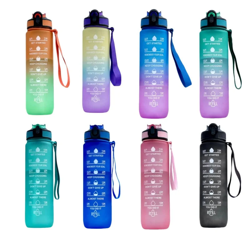 1000ml Motivational Water Bottle with Time Marker and Straw Leak Proof - 8