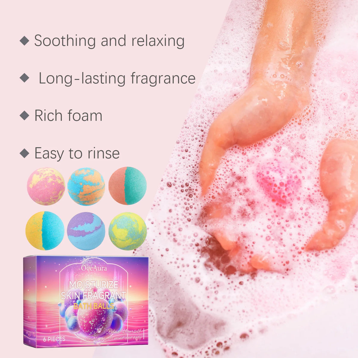 Bubble Bath Bombs Spa Relaxing Body Stress Relief Skin Care