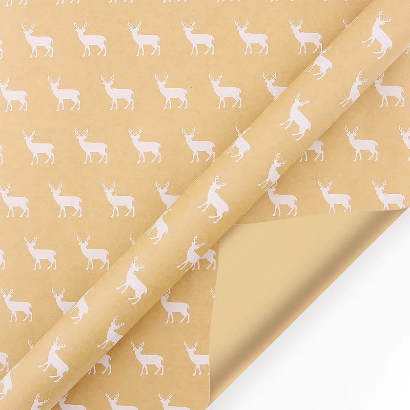 Christmas Wrapping Paper Kraft Gift Wrap Roll for Holiday Party Decor - 9