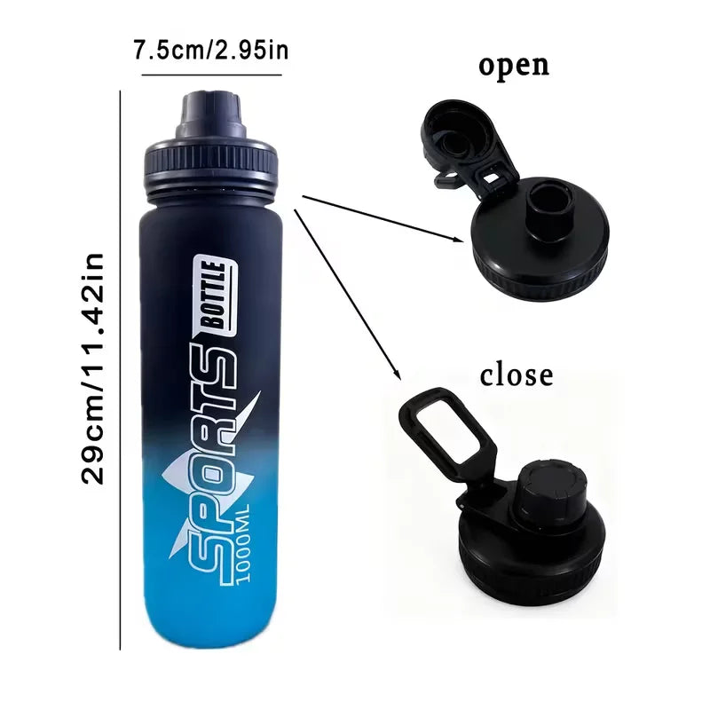 1000ml Sports Water Bottle Fitness Gym Jug with Handle and Carry Loop