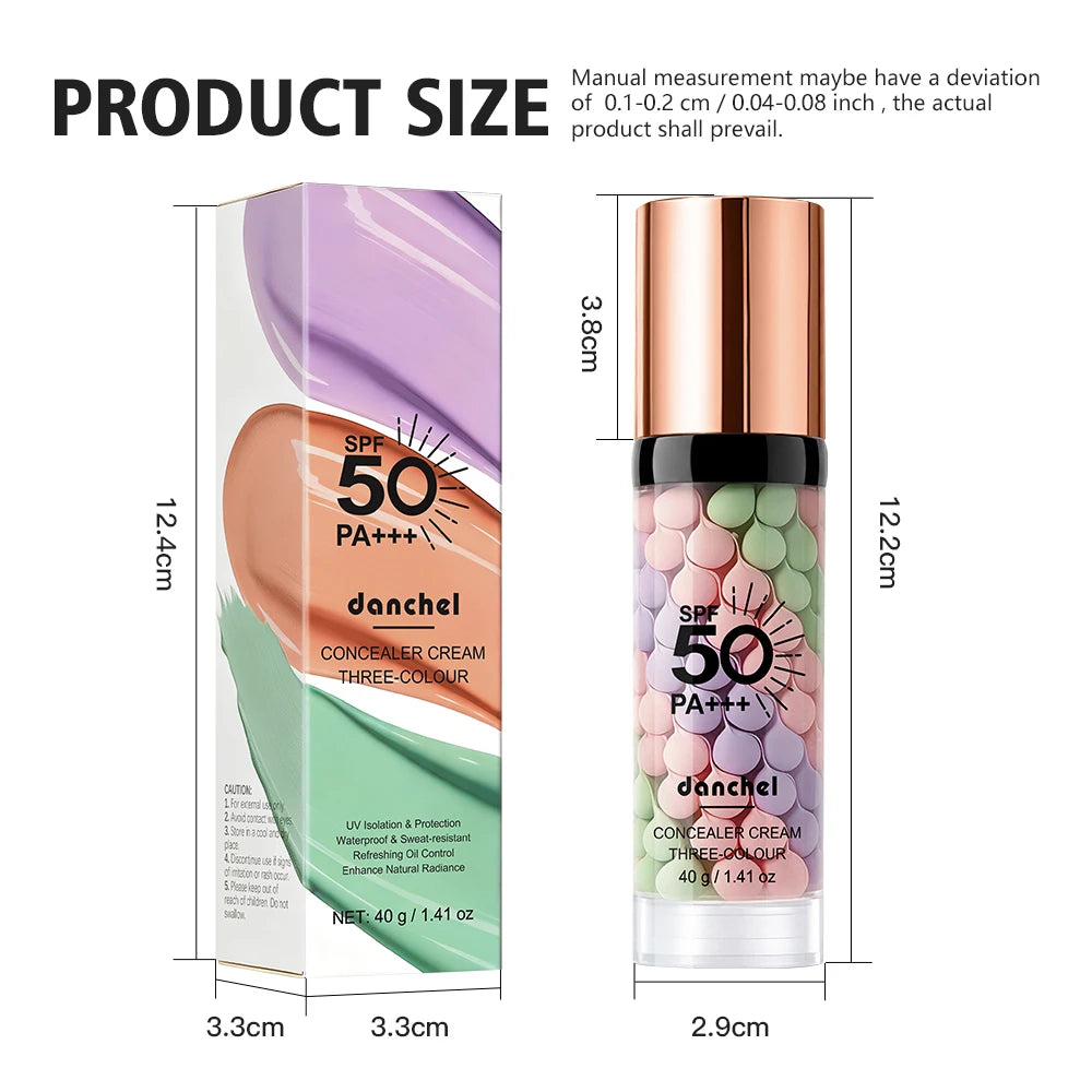 Three Color Face Primer and Hydrating Concealer Isolation Cream