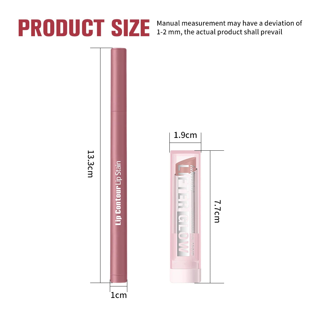 Lip Liner Pencil & Moisturizing Lip Balm Makeup Kit - 6