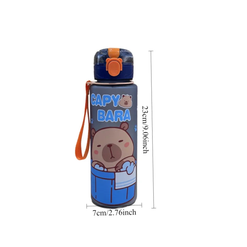 750ml Capybara Water Bottle Leakproof Straw Cup Portable Sports Flask - 6